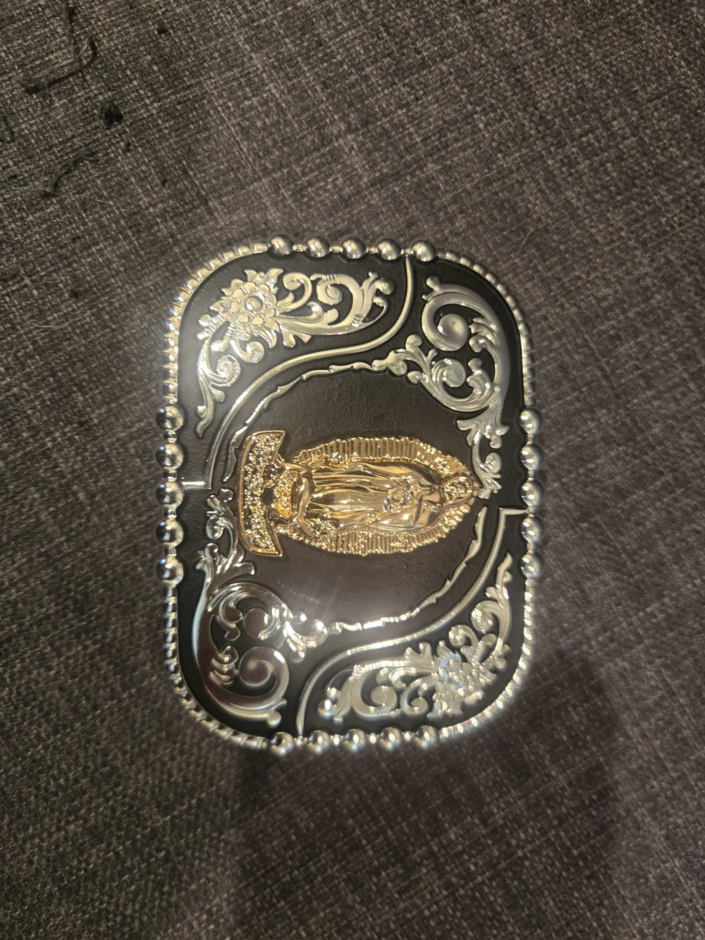 Western Belt Buckle Virgen De Guadalupe
